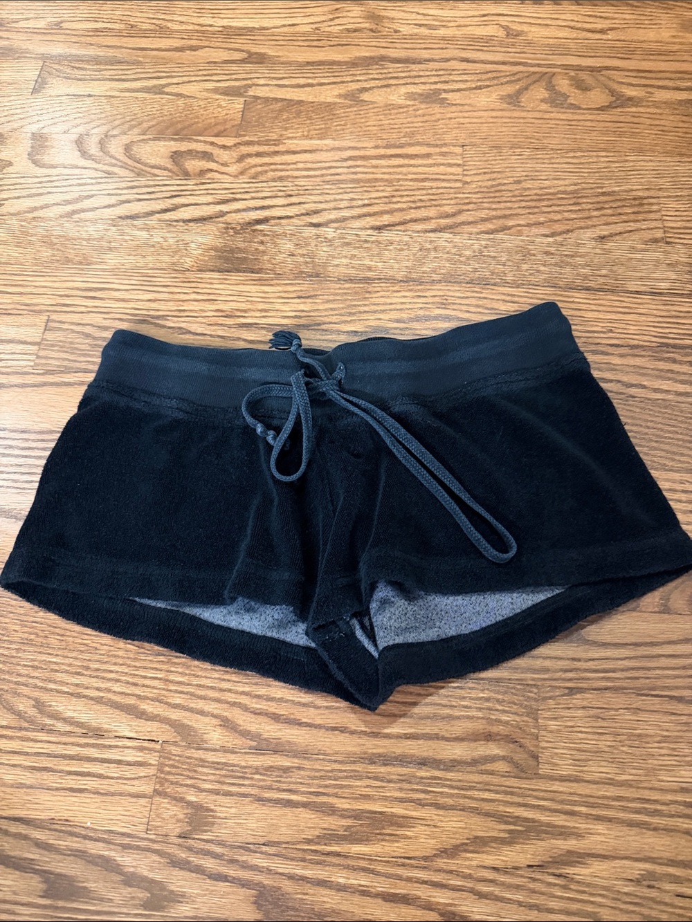 Hard Tail Black Terry Athletic Lounge Shorts with Drawstring Size Medium